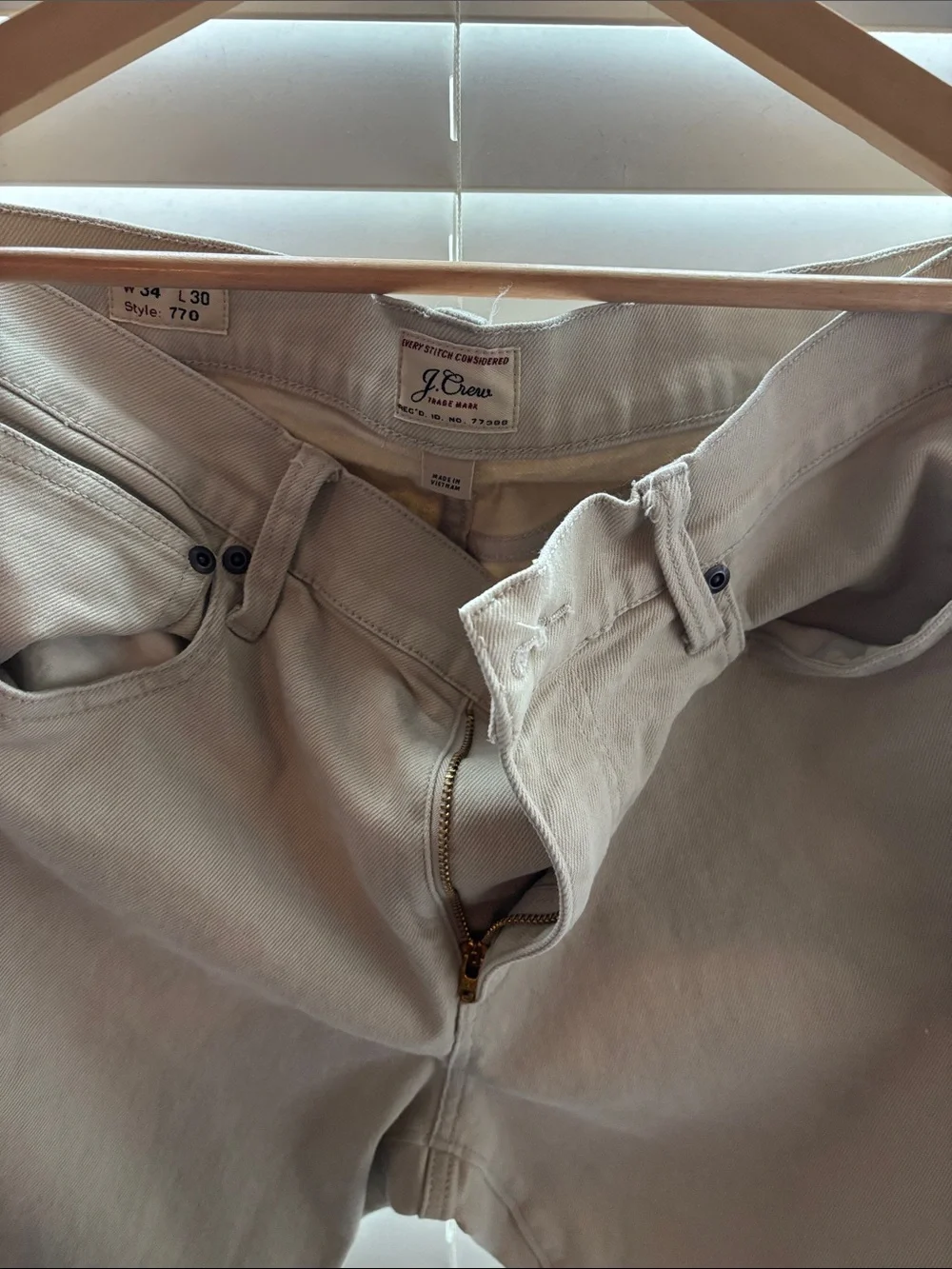 J. Crew Light Beige Cotton Twill Pants